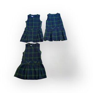 DENNIS UNIFORM School Jumpers Belair Plaid Girls Size 6 G6 LOT OF 3 MADE IN USA